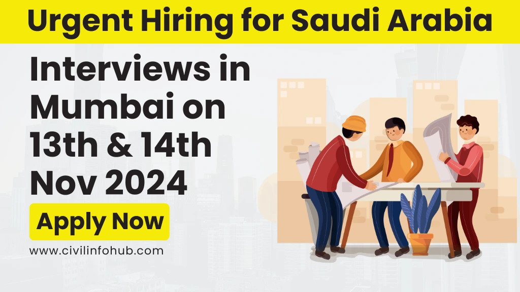 Urgent Hiring for Saudi Arabia