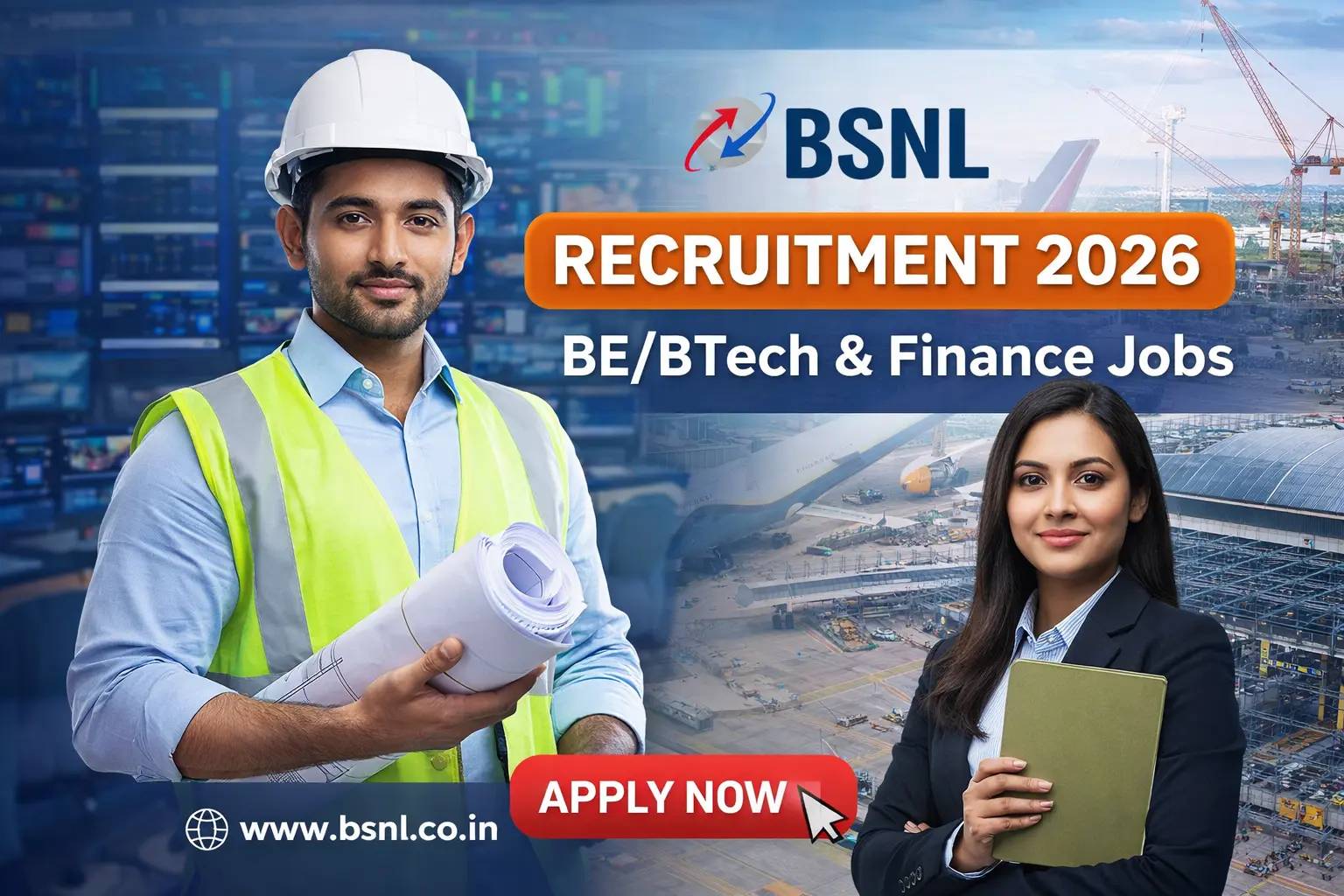 BSNL Recruitment 2026 for BE/BTech Engineering and Finance Trainee Jobs