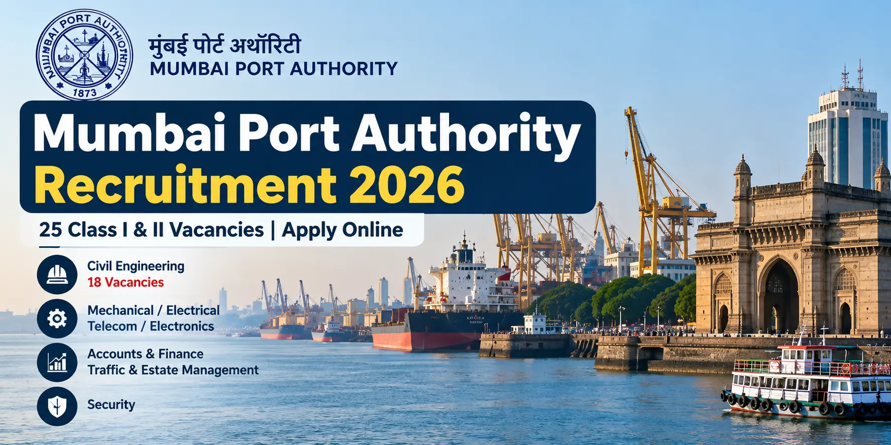 Mumbai Port Authority Recruitment 2026 – 25 Class I and II vacancies